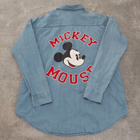 H&M | Tops | Hm Mickey Mouse Denim Shirt | Poshmark